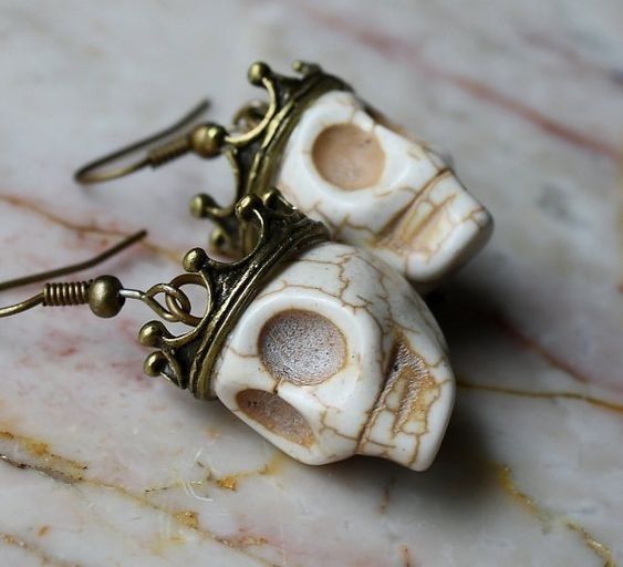 Earrings Halloween skulls Tricky personality punk style role-playing earrings ear hooks earrings_voghion.com