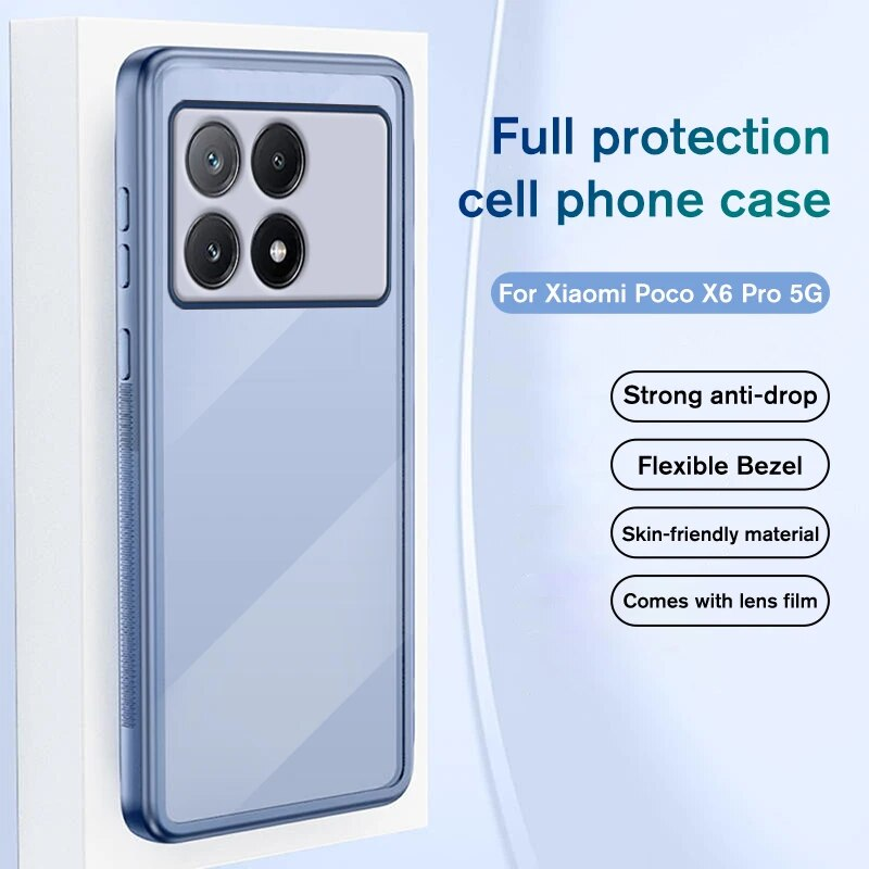 Pro Case Clear Soft Silicone Phone Cover per Xiaomi PocoX6 Protezione completa dell'obiettivo Funda PocoX6Pro Little X6Pro X 6 5G_voghion.com