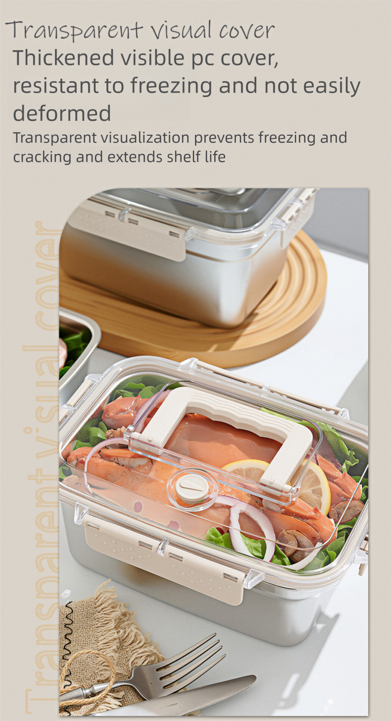 Contenitore per il pranzo portatile da esterno, sigillato, in acciaio inossidabile per alimenti 316, con coperchio, per conservare la freschezza e conservare il congelamento._voghion.com