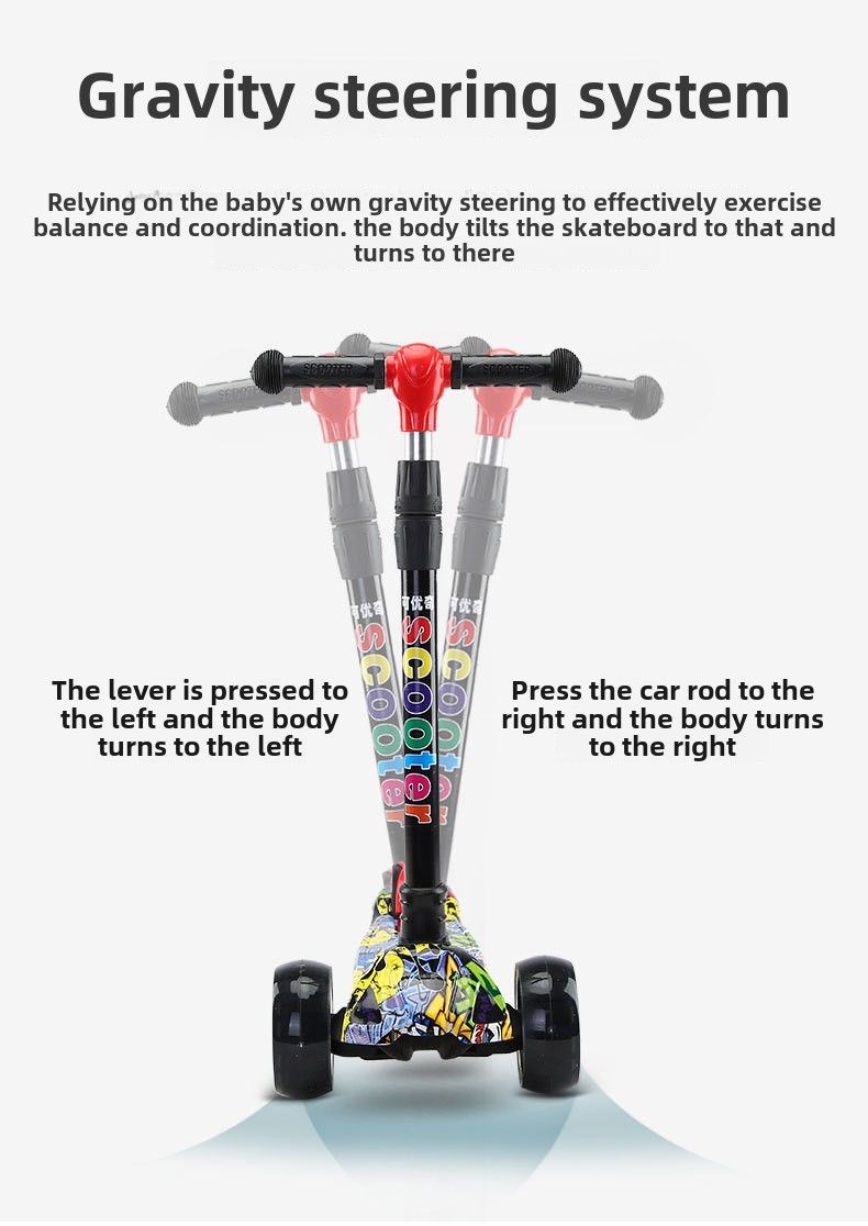 Baby Scooter Kanner Scooter 2-12 Joer Kanner Yoyo Scooter Flash Wheel Scooter Ufänger_voghion.com