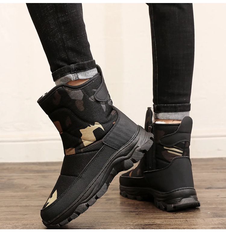 Nouvelle chaussure d'hiver chaude et épaisse avec doublure polaire, botte de neige Northeat, chaussure de voyage imperméable et résistante au froid, en coton pour homme_voghion.com