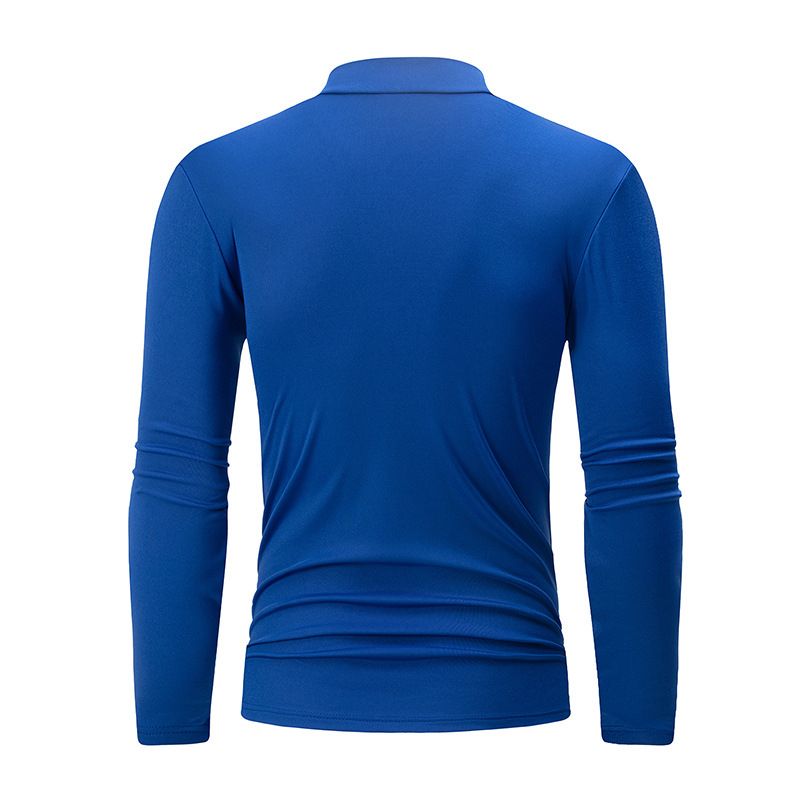 Overseas Platform Special Code Men's Autumn Winter Fashion Half Turtleneck Solid Color Base Shirt Casual Underwear_voghion.com