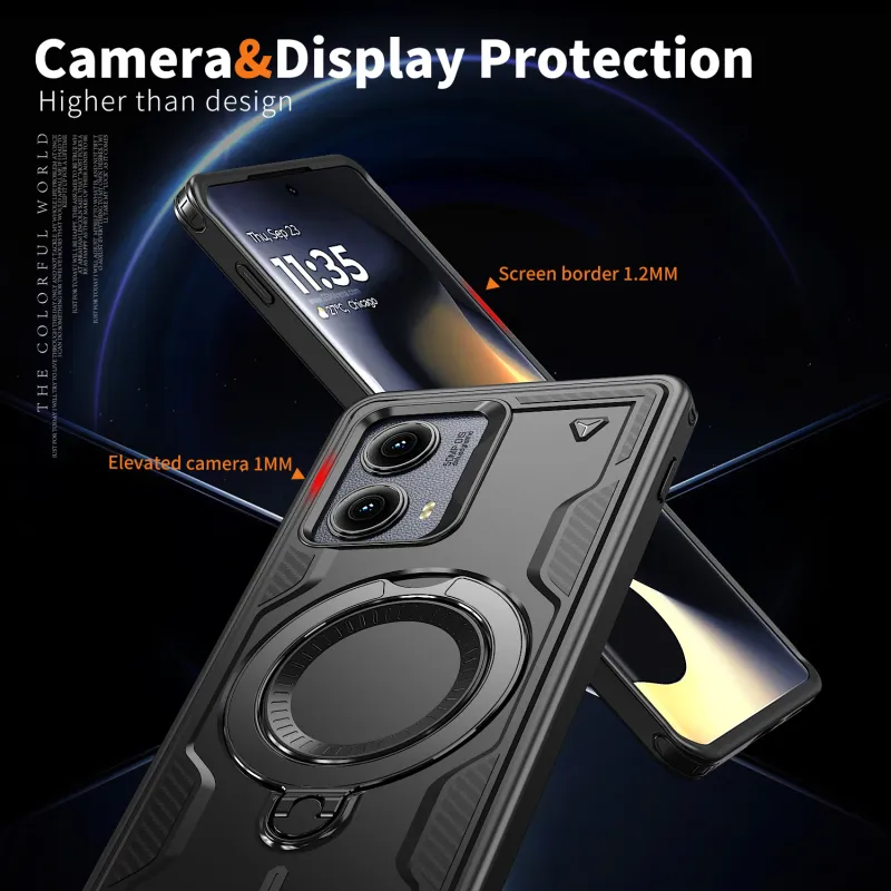 Étui magnétique Amo pour Motoola Moto Power 2024 EDGE 5G avec stylet G Play G5G et support de chargement sans fil, résistant aux chocs_voghion.com