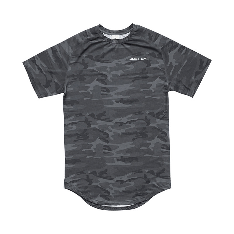 Muscle Fitness Men's Casual Top Camo Sports Breathable Quick Drying Outdoor Short Sleeve T-shirt_voghion.com