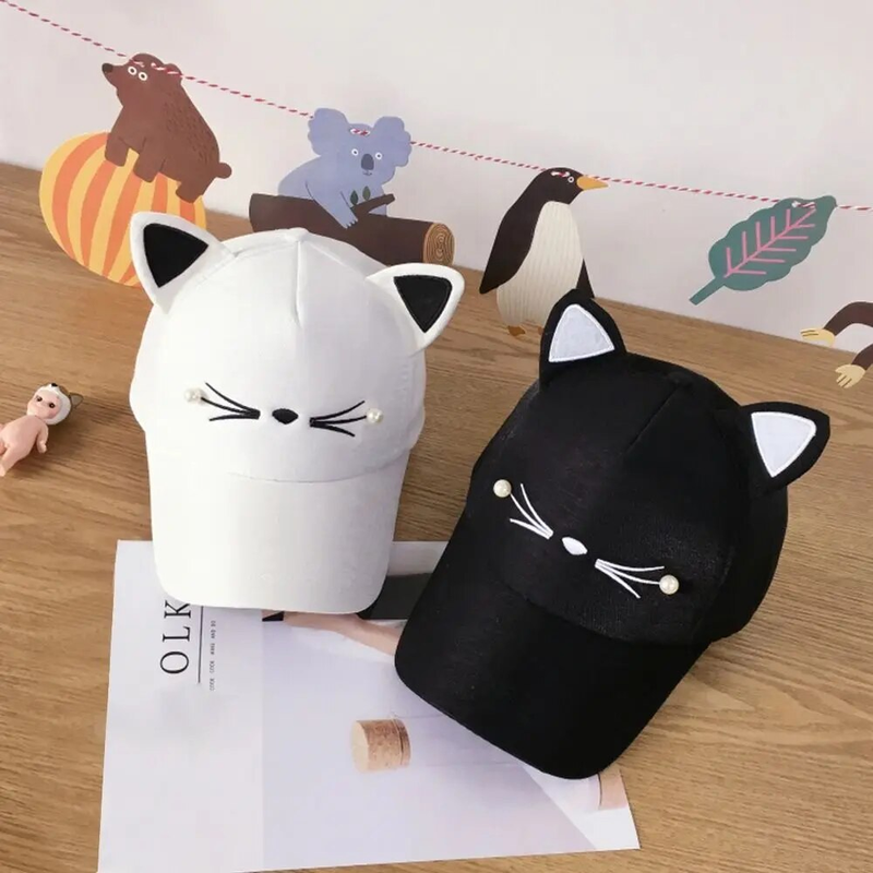 Fashion Cat Ear Baseball Cartoon Cotton Outdoor Sport Casual Sun Cap Cute Cosplay Hat_voghion.com