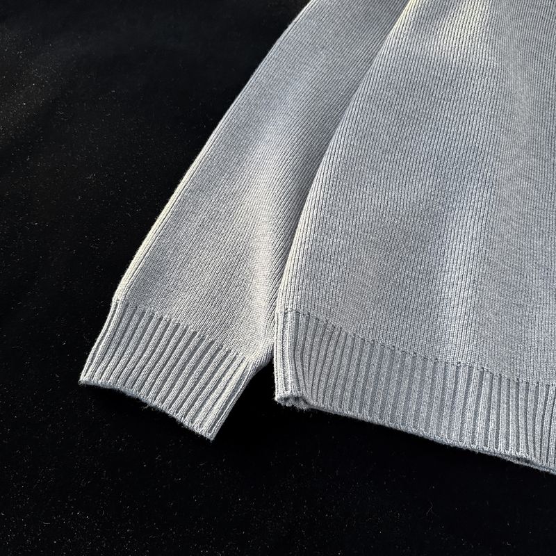 Cardigan unisexe en grosse maille – Pull oversize boutonné en noir et gris classiques_voghion.com