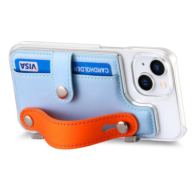 Geeignet für iPhone16 transparent karte halter handy fall DIY Macron farbe_voghion.com