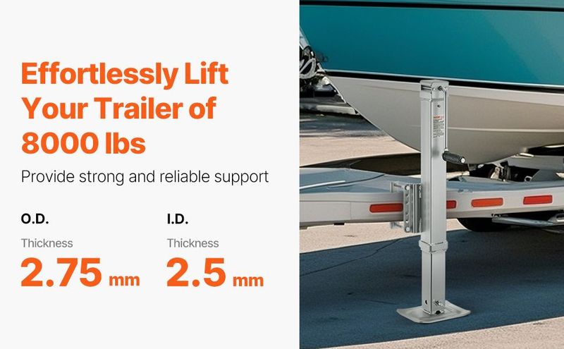 Trailer Jack Bolt-on Trailer Tongue Jack 8000 Lbs Static Load 28.5" Travel_voghion.com