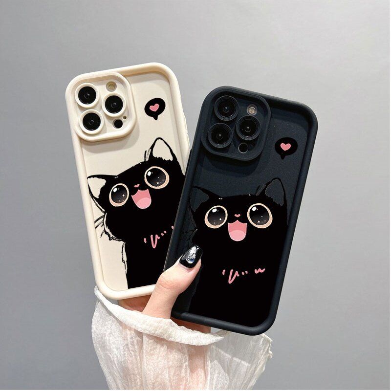 INS Black Cat dėklas, skirtas Xiaomi Redmi Note 13 12 Pro Plus Note 12S 11T 11S 10S 10 11 Pro 14C 13 13C 12C 12 10 10C A3Pro minkštas dangtelis_voghion.com