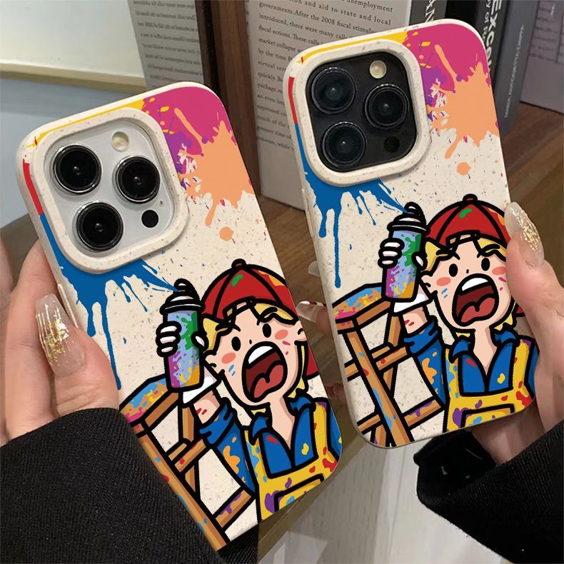 Graffiti Boy IPhone 15 Phone Case 14promax Silicone 13PRO Advanced 12/11/XR Anti Drop_voghion.com