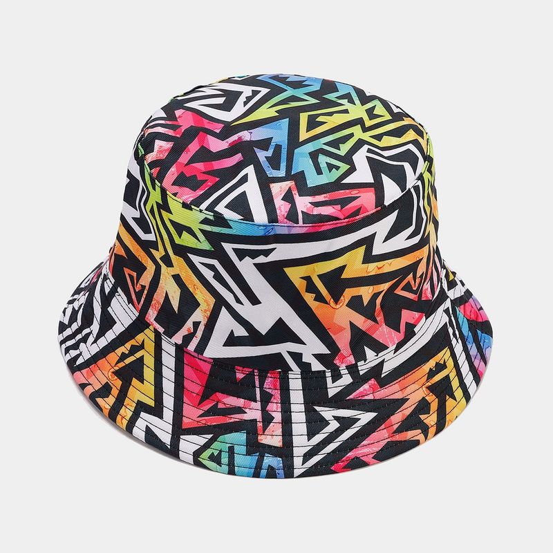 Nuevo gorro de pescador de doble cara con letras de grafiti para mujer, moderno y plegable para hombre._voghion.com