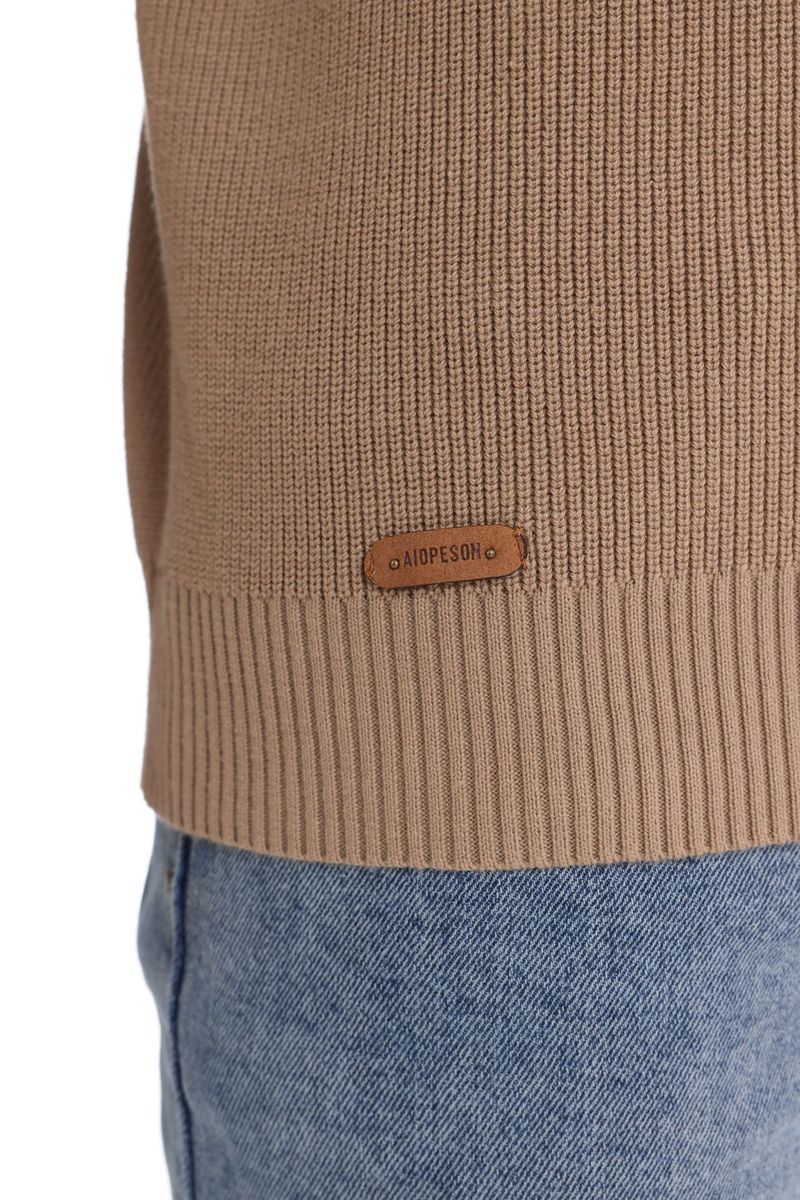 Herbst und Winter neuer halboffener Brustpullover mit langen Ärmeln, Stehkragen, einfarbig, vielseitiges, lässiges Herrenoberteil_voghion.com