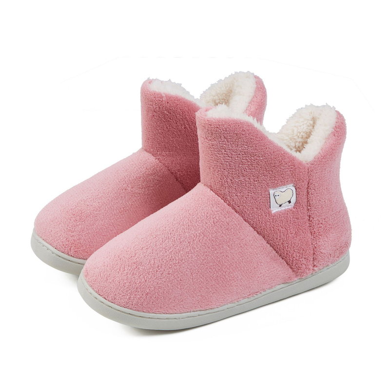 Warme winter zachte dikke zool hoge buis met pluche geheugen voor thuis postpartum schoenen, katoenen pantoffels_voghion.com