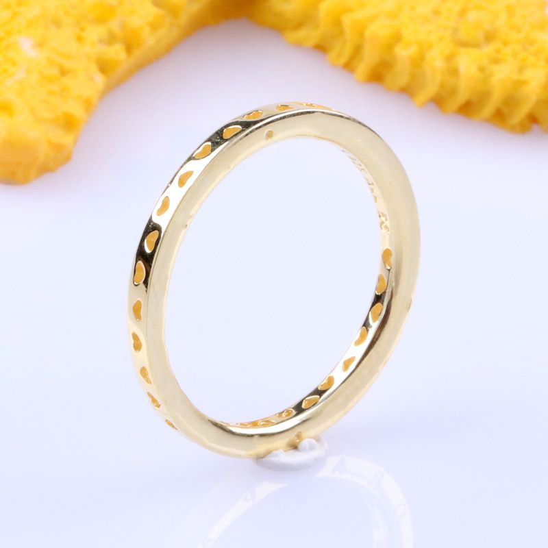 Damenschmuck, eleganter, versilberter Messingring in Herzform, durchbrochen zum Stapeln, klassisches Blumendesign, Unisex-Modeaccessoire_voghion.com