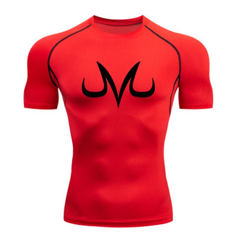 Erkek fitness, koşu, dar kesim yuvarlak yakalı tişört, sıkıştırılmış hızlı kuruyan üst, açık hava_voghion.com
