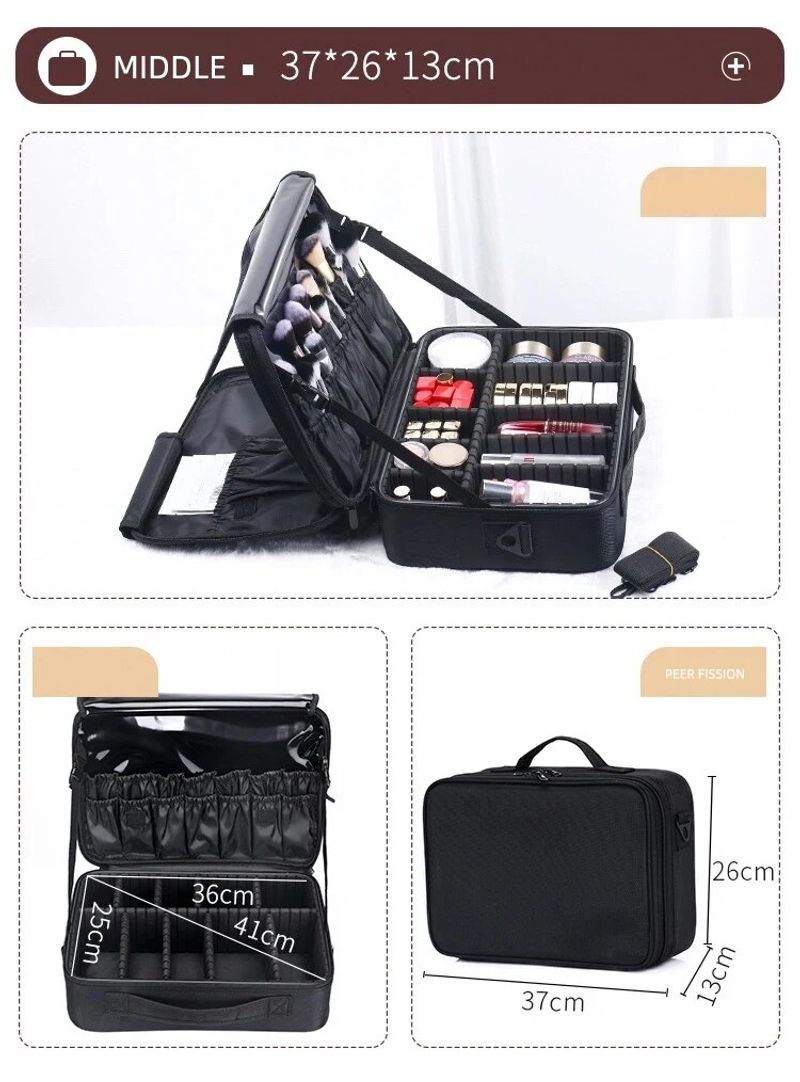 Neue Oxford-Stoff-Make-up-Tasche mit großem Fassungsvermögen und Fächern für Damen, Reise-Kosmetiketui_voghion.com