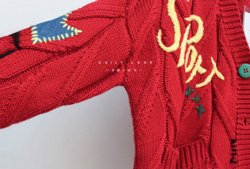 2022 Spring Women's Sweater Warm Knitted Sweater Jack Loose Pock Embroidery Fashion Knit Cardigan Jack Ladies_voghion.com