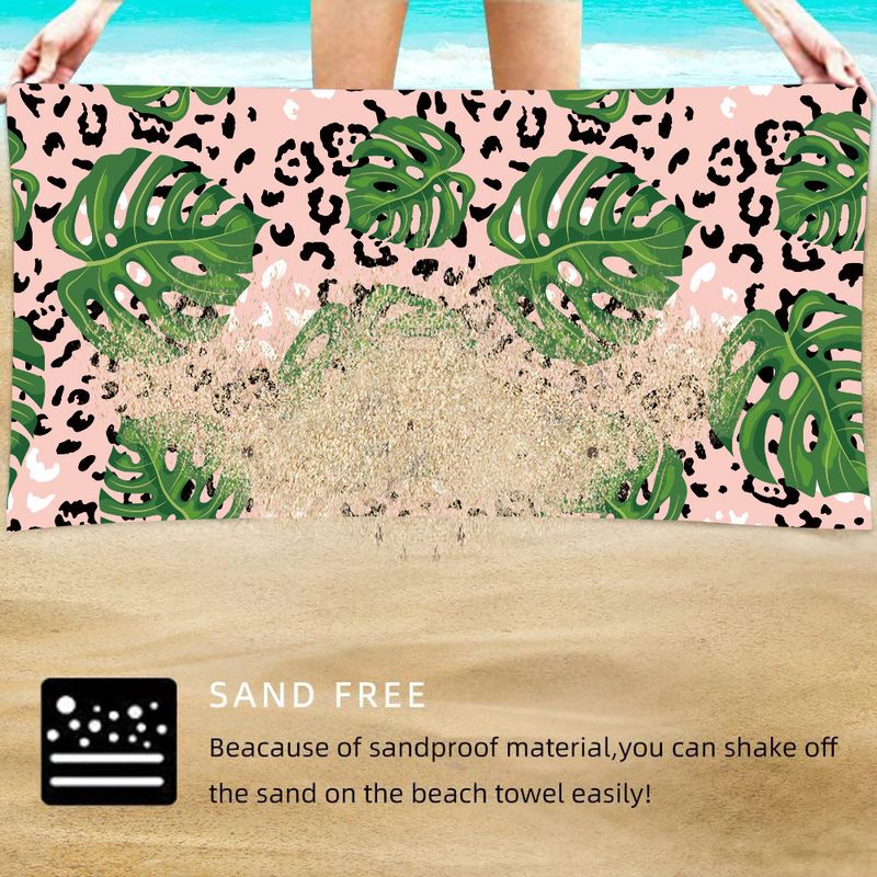 Asciugamano da spiaggia con protezione UPF - Flanella bifacciale e stampa personalizzata (microfibra super assorbente ad asciugatura rapida, multifunzionale come scialle e telo da piscina)_voghion.com