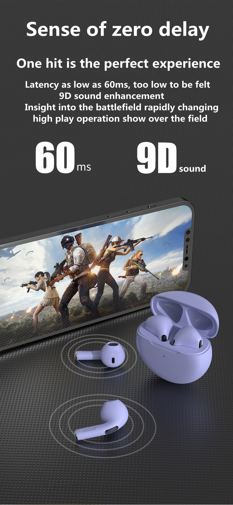 Original Pro6 TWS Touch Control Kabellos Kopfhörer Bluetooth 5.0 Kopfhörer Sport Kopfhörer Musek Headset Fir iPhone Xiaomi Telefonen_voghion.com