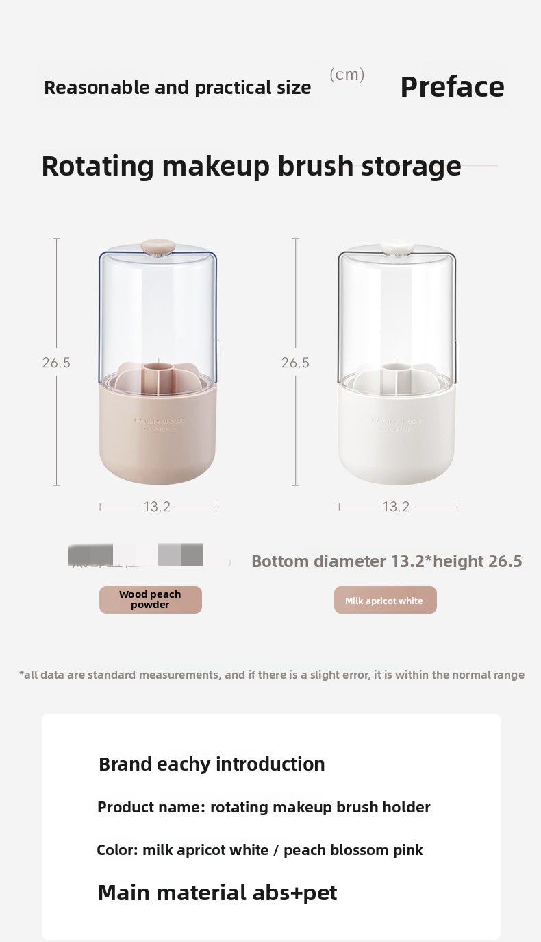 Li Xu Tube Cosmetic Desktop Storage Box Dustproof With Lid Makeup Brush Holder Dressing Table Organizer_voghion.com