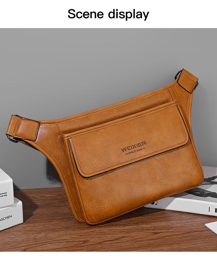 Borsa a tracolla impermeabile da uomo - Elegante borsa a tracolla con grande capacità, materiale PU resistente, perfetta per l'uso quotidiano e i viaggi_voghion.com