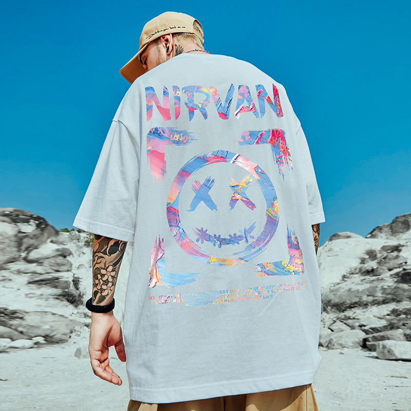 C&J Oversize T-shirt Heren Korte Mouw Astronaut 5/4 Mouw Amerikaans Modemerk Groot Los Zwart T-shirt 8XL_voghion.com