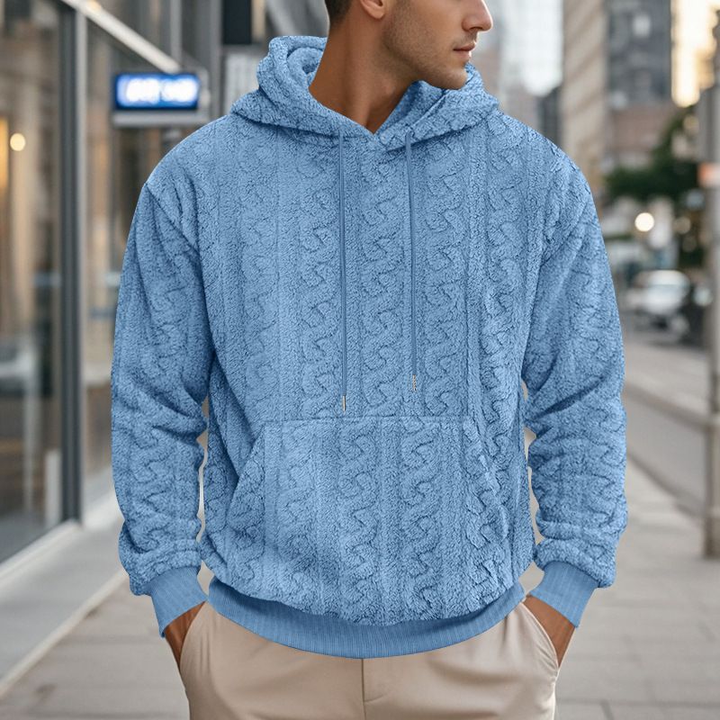 Sweat-shirt à capuche en polaire jacquard pour homme, vêtement d'extérieur, idéal pour les loisirs, le sport, l'automne et l'hiver_voghion.com