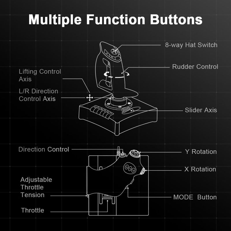 PXN 2119 PRO Simulator Gamepad Vibration Für PC/Desktop PS4 Flug Joystick Game Controller_voghion.com