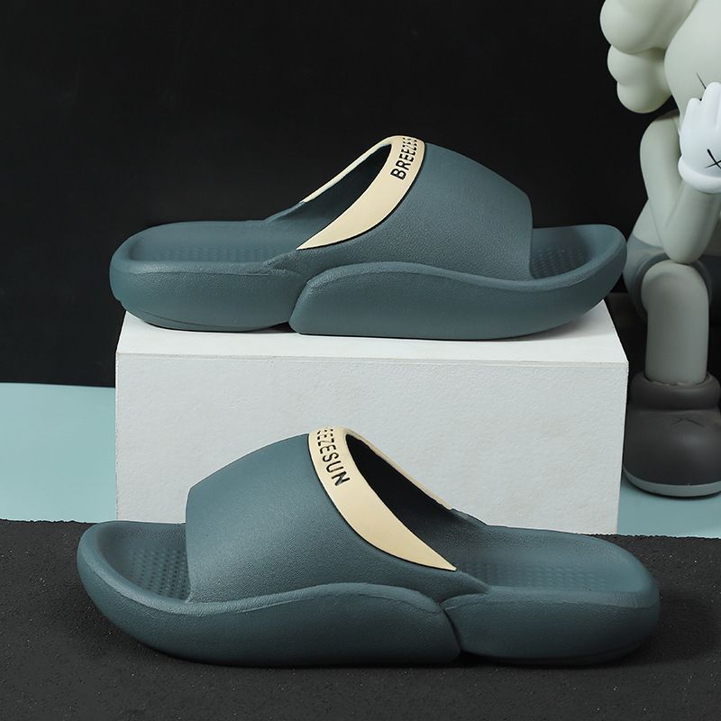 Herren-Sandalen mit Dämpfung, Ein-Wort-Hausschuhe für Paare, Badezimmer-Sandalen für drinnen und draußen, langlebig und rutschfest_voghion.com