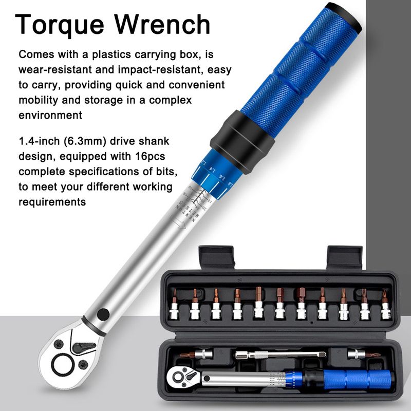 Quick-release Torque Wrench Repairing Tool High Precise Torque Preset Wrenches 2-24N.m Torque Adjustable 1/4inch Ratchet Wrench_voghion.com