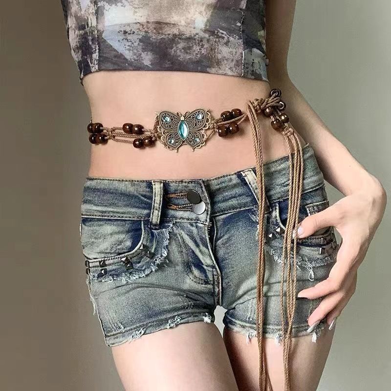 Cintura da donna con catena in metallo a forma di farfalla, accessorio per abito, nuovo stile, personalità, design alla moda Y2K_voghion.com