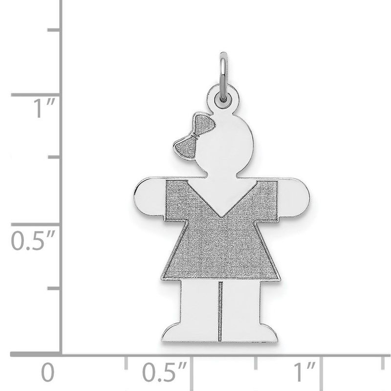 Sterling Silver Rhodium-plated Hugs Kid Charm_voghion.com