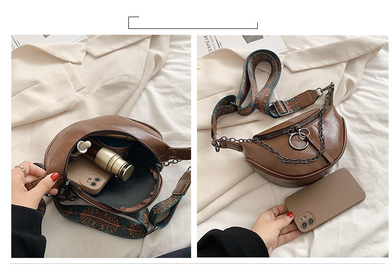 Muoti satulavyötärö vyölaukku nahkainen naisten vyölaukut ketju käsilaukku kukkaro nainen retro olkapää crossbody rintalaukku_voghion.com