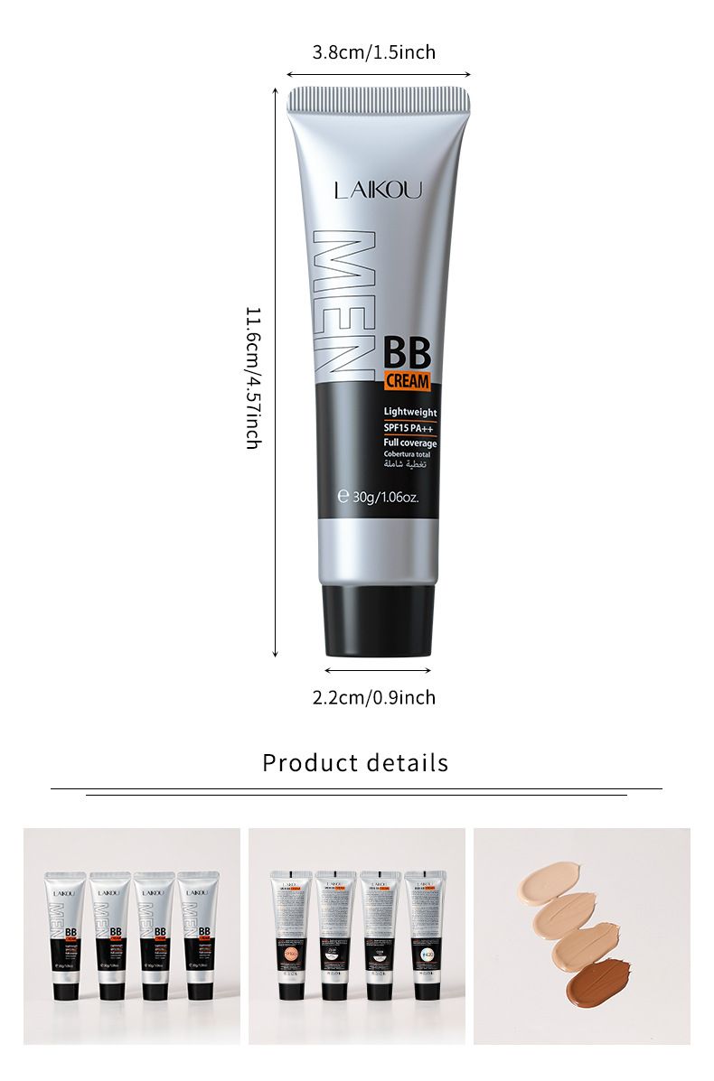 LAIKOU Ανδρική Κρέμα Bb 30g (λάστιχο) Πολλαπλά Χρώματα Προαιρετικά FDA Καλλυντικά Μακιγιάζ_voghion.com