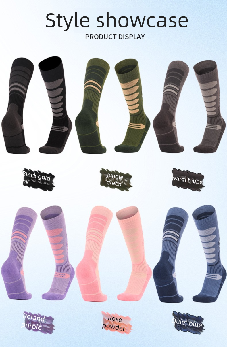 Professionele lange sportschoenen voor heren, warme hoge winterkousen voor dames, verdikte skisokken met handdoekbodem voor buiten_voghion.com