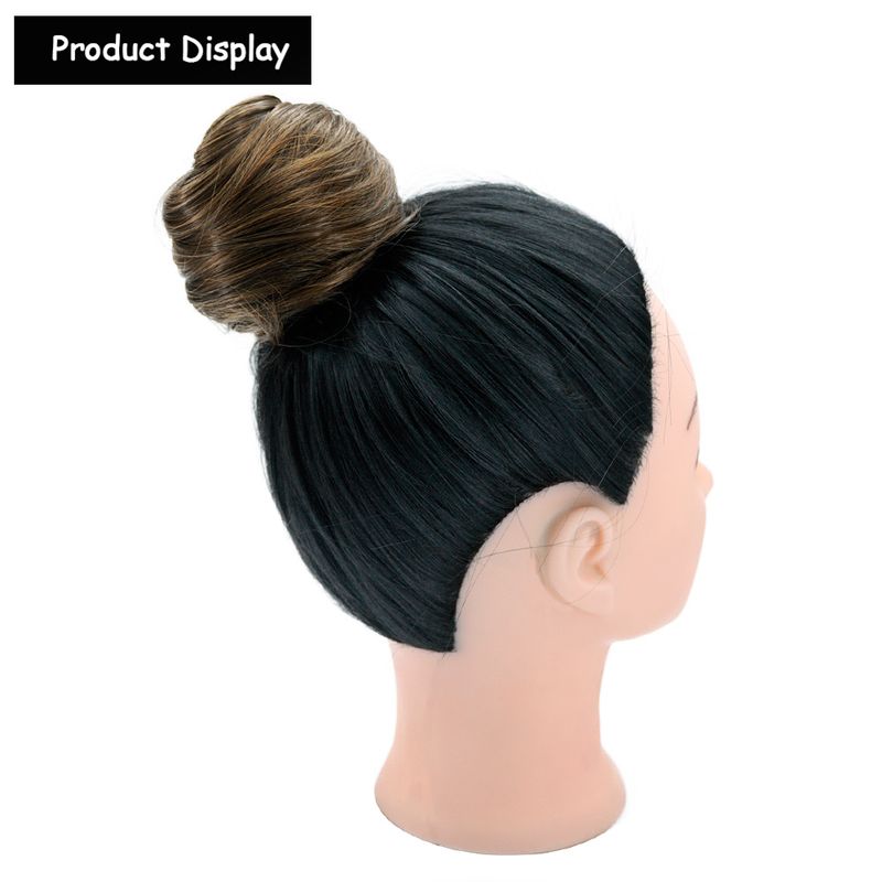 Unordentlicher Chignon Donut Haarknoten Pad Elastisches Haarseil Gummiband Synthetisches Haarteil Gary Braun Honigfarbe Yinmei Baibian_voghion.com