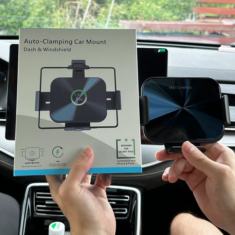 Support de téléphone portable pour chargeur sans fil de voiture Samsung ZFold5 certifié KC, adapté à l'écran pliant Xiaomi Huawei OPPO_voghion.com