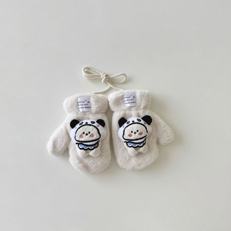 Sciarpa e guanti per bambini due pezzi antivento caldo croce bavaglino peluche per neonati_voghion.com