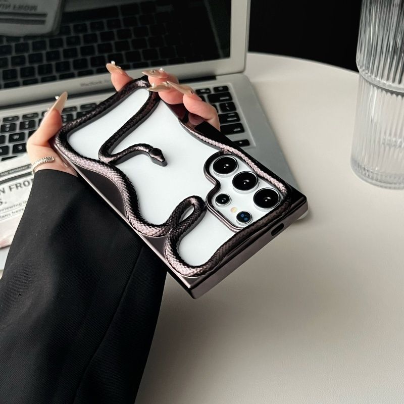 Originalt 3D-deksel med slangemotiv til Samsung Galaxy S25 S24 S23 S22 Ultra A55 A54 A16 A15 A14 A06 A26 A36 A56 5G_voghion.com