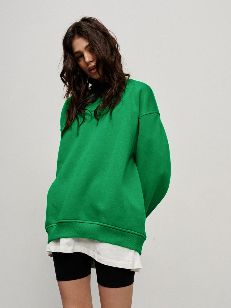 Robe femme col rond sweat à capuche ample femme_voghion.com