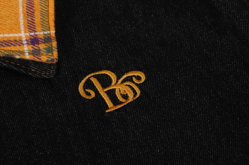 Giacca in denim lavato patchwork ricamato stile americano Eon Modish 25_voghion.com