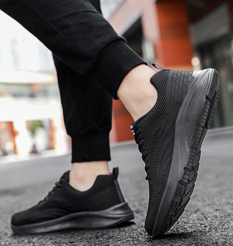 Spring Sports 2024 Neue schwarze atmungsaktive Laufschuhe für Herren, lässig, leicht, bequem_voghion.com