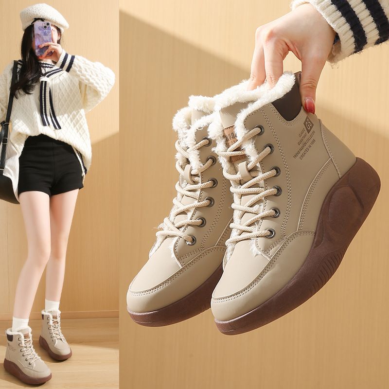 High-top Velvet Martin Boots Female Student Platform Casual Warm Street Shoes_voghion.com