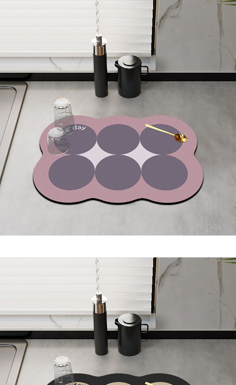 Modern Minimalist Kitchen Counter Drying Mat - Absorbent, Heat-Resistant & Wash-Free - Non-Slip Drip Tray For Dishes, Cups & Wine Glasses_voghion.com
