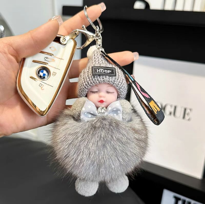 True Fox Avtomobilski obesek za ključe, ljubka plišasta punčka, knjižna torba, obesek, darilo za par_voghion.com