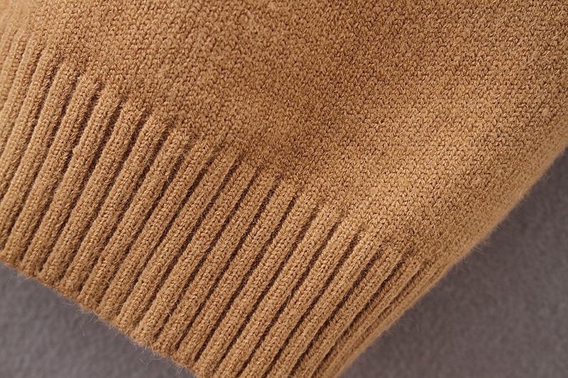 Damenbekleidung Herbst- und Winter-Strickpullover mit Doppeltaschen, mittellanger und langer Strickjackenpullover für Damen_voghion.com