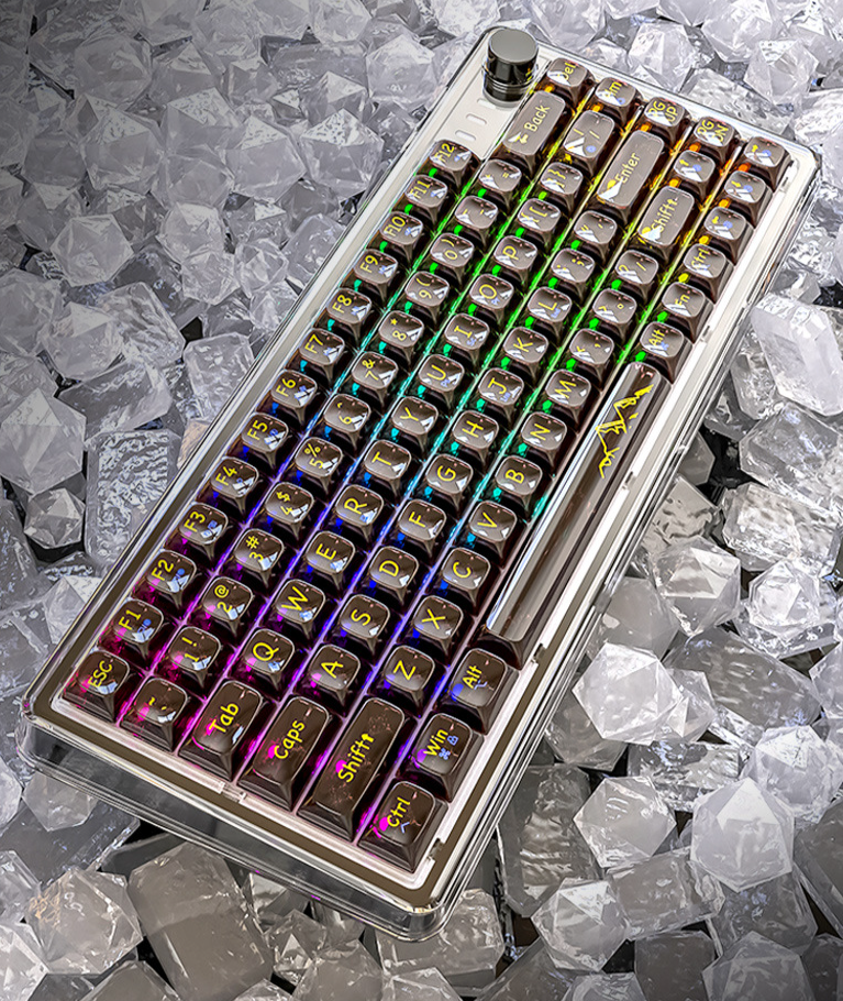Attack Shark K75RGB Wireless Mechanical Bluetooth Transparent Gasket Hot-Swappable Keyboard_voghion.com