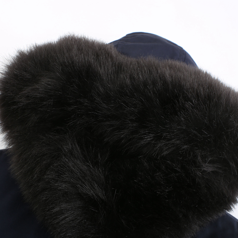 Abbigliamento da donna per superare la giacca imbottita in pile con collo in pelliccia, cappotto caldo con cappuccio, giacca imbottita ampia_voghion.com
