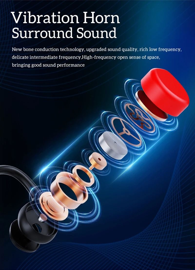 IPX8 Waterproof Bone Conduction Headphone Bluetooth5.3 Wireless Ear-hook Headset Built-in MP3 32G Sports Earphone_voghion.com