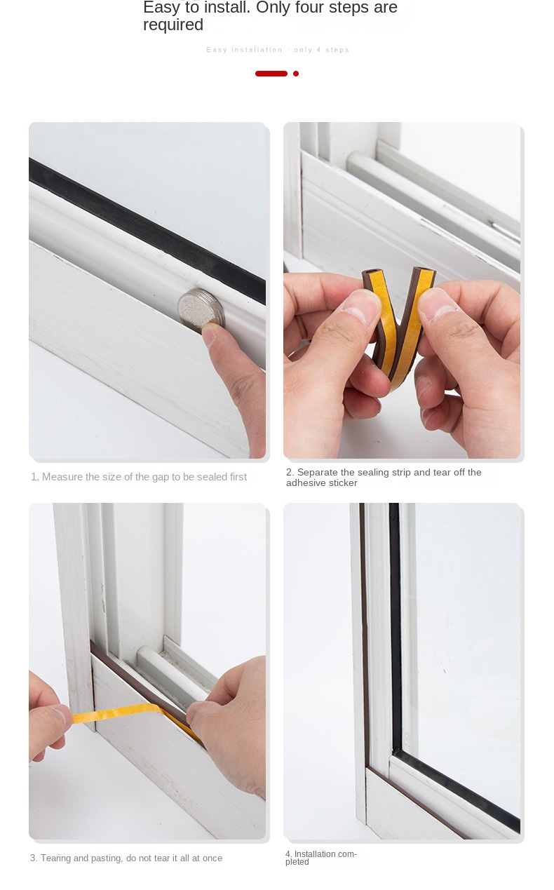 10m DIEP Type Door Weather Strip Self Adhesive Rubber Seal Foam Tape Glass Window Dustproof Soundproof Insulation Sealing Strip_voghion.com